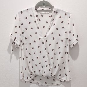 Lush White Short Sleeve Blouse (S)